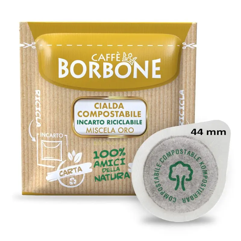 100 Cialde filtro carta 44 Borbone miscela Oro