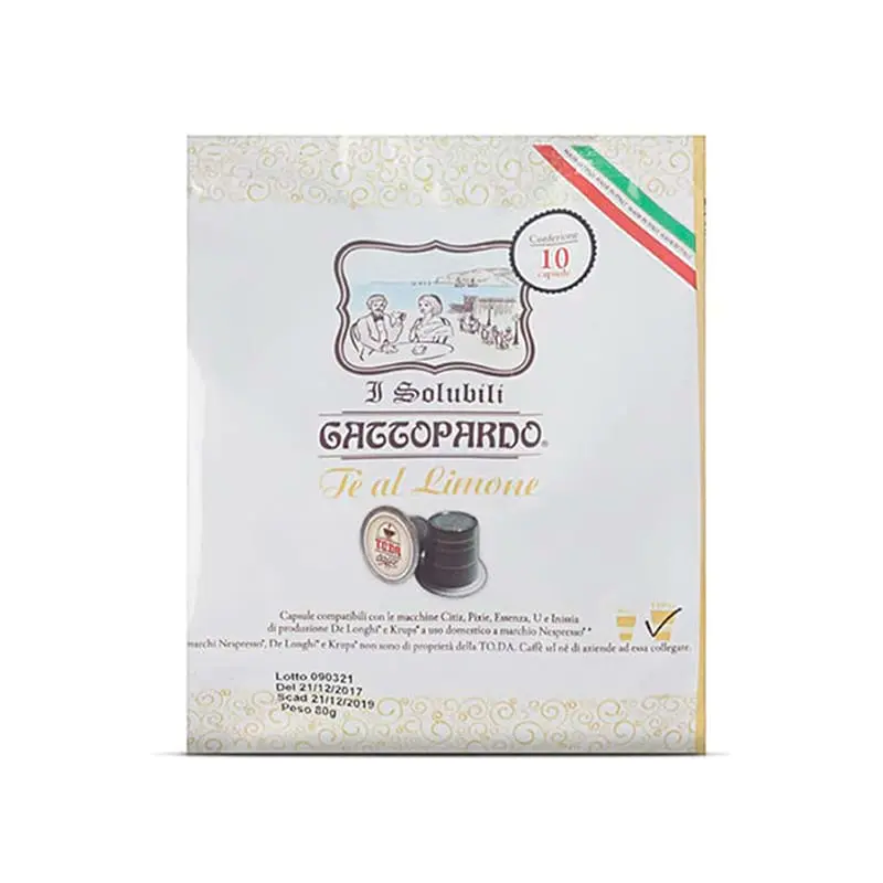 10 Capsule Té al Limone Gattopardo compatibili Nespresso