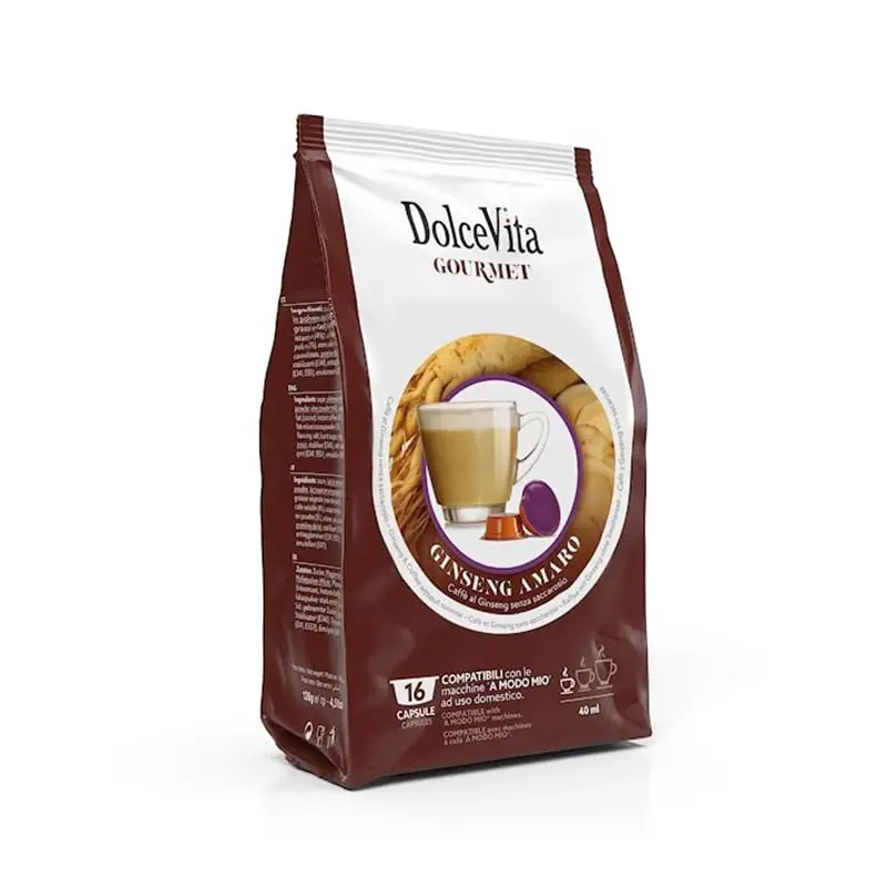 16 Capsule Ginseng Amaro Dolce Vita compatibili Lavazza a Modo Mio