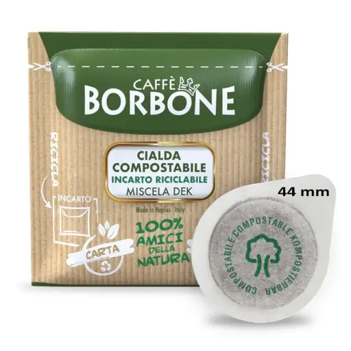 100 Cialde filtro carta 44 Borbone miscela Dek
